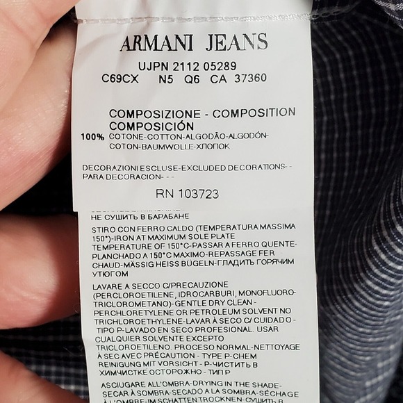 Armani Jeans Men‎ Plaid Button Up Shirt Size XXL Long Sleeve Office Career - Picture 7 of 12